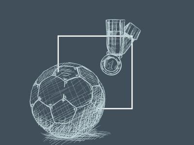 Grafik med håndbold og medalje